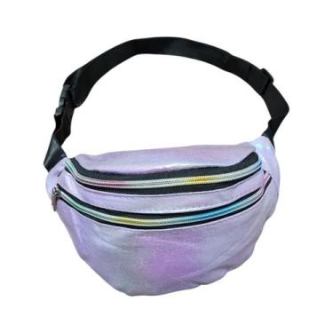 Imagem de Pochete Feminina Vinil Metalizada Holográfica Bolsos - Lika Bijuterias