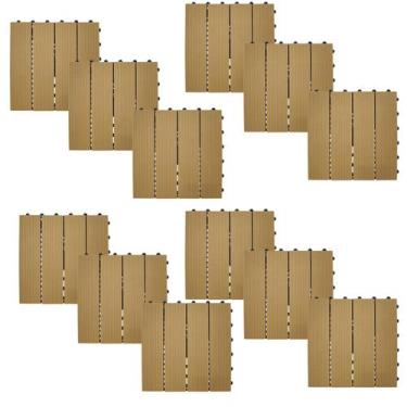 Imagem de 12 Deck Plástico Jatobá 30x30 Box Banheiro Piscina Jardim - Tudo Jardi