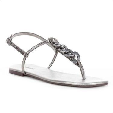 Imagem de Sandália Rasteira Anacapri Corrente Slim New Prata - Feminino-Feminino