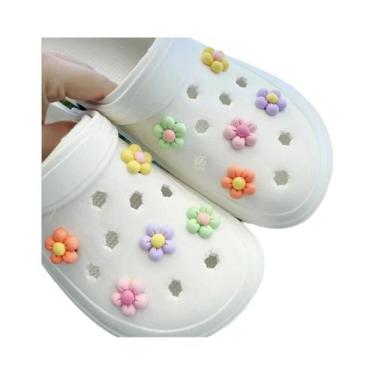 Imagem de Conjunto De 10 Decorações De Sapatos Em Forma De Flor Tridimensionais 