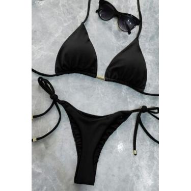 Imagem de Biquíni Fio Dental Feminino Amarração Lateral - Bronze Perfeito Moda P