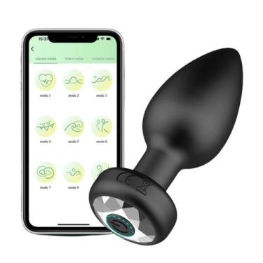 Imagem de Plug Anal Vibrador com Controle por Aplicativo 10 Intensidades 6,5cm x