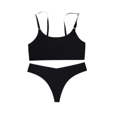 Imagem de Conjunto De Sutiã E Calcinha Feminino Sem Costura, Sem Fio, Em Seda Ge