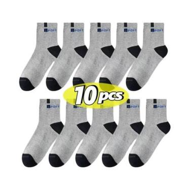 Imagem de Meias Esportivas Masculinas De Algodão Respirável, Macias E Elegantes,