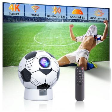 Imagem de Projetor com WiFi e Bluetooth, Suporte Portátil para Projeção Externa, Android 11, Foco Eletrônico Automático e Correção de Keystone