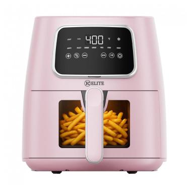 Imagem de Fritadeira Elétrica Air Fryer Kitchen Elite Rosa 5,5L Digital 7 em 1 1500W 110V