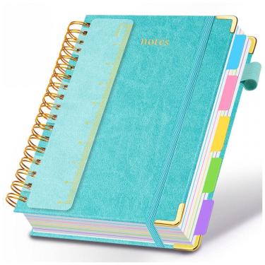 Imagem de Caderno universitário espiral capa dura GDGDSY B5 8x10, 5 matérias, 300 páginas pautada...