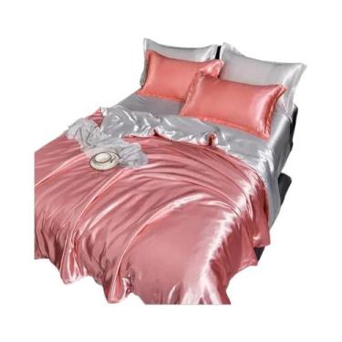 Imagem de Conjunto De Cama De Luxo Em Cetim Sedoso, Tamanho Queen E King, Capa D