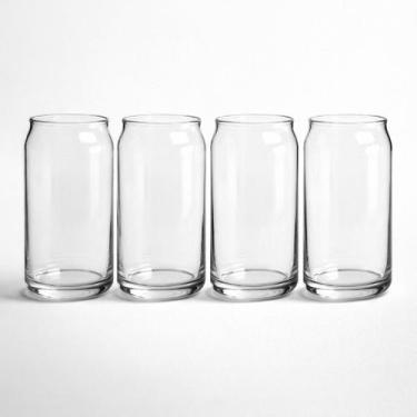 Imagem de Copos de Vidro 470ml Modelo Lata Cerveja 4 Unidades - Allmix
