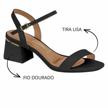 Imagem de Sandália Feminina Vizzano Pelica  Salto Bloco Grosso Básica Conforto, 