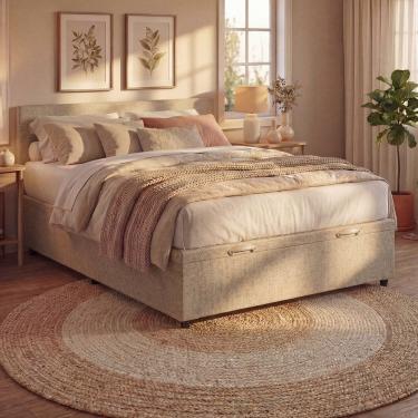 Imagem de Base Box com Baú Frontal Linhão Padrão Classic Bege