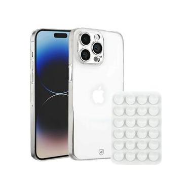 Imagem de Kit Capa Crystal Slim para iPhone 14 Pro Max +  Ventosa - Branca - Gshield