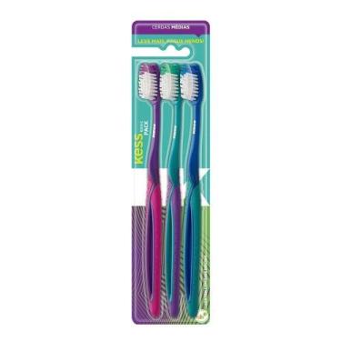 Imagem de Pack C- 3 Escovas Dentais Basic Plus Cerdas Médias Kess