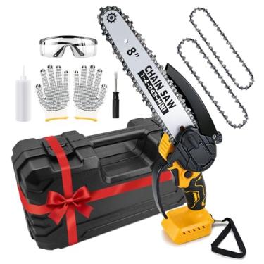 Imagem de Mini motosserra sem fio, motosserra de 20 cm, lubrificadora automática, para bateria Dewalt 20v Max, motosserra portátil portátil para aparar árvores, poda e corte de madeira, ferramentas de jardim