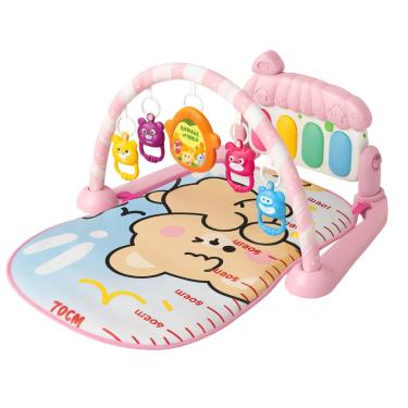 Imagem de Tapete de Atividades Musical com Piano Interativo para Bebê Rosa - Estímulo Sensorial