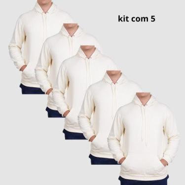 Imagem de Kit 5 Moletons Unisex Com Capuz Estilo Urbano Premium - Lucam, Off, Wh