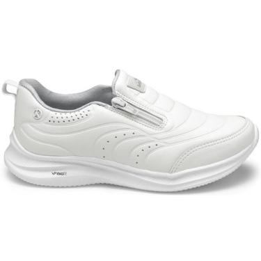 Imagem de Tênis Feminino Academia Kolosh Esportivo Calce Fácil Fitness, Branco, 