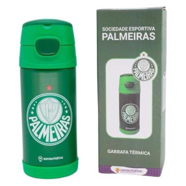 Imagem de Garrafa Térmica Inox Canudo 350ML PALMEIRAS Zona Criativa