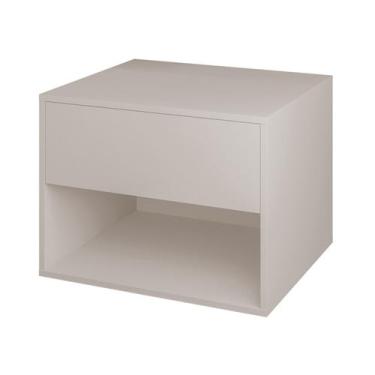 Imagem de Mesa de Cabeceira Suspensa Branca Quarto MDP - Gaveta - Carisma
