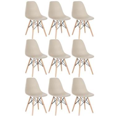 Imagem de Laraz, KIT - 9 x cadeiras Charles Eames Eiffel DSW - Base de madeira c