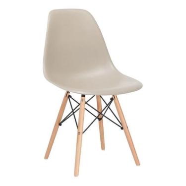 Imagem de Kit 32 cadeiras Charles Eames Eiffel DSW com pés de madeira clara - Nu