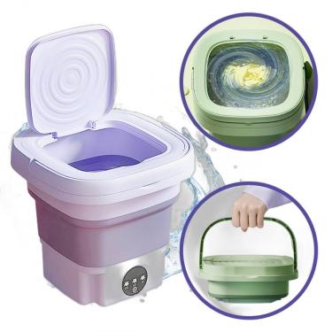 Imagem de Mini Máquina de Lavar Roupas Carisma Dobrável 6 e 5L Portátil para Bebê Lilás Bivolt