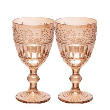 Imagem de Jogo 2 Taça De Cristal Ecológico Para água E Suco Mauve 320ml âmbar Wo