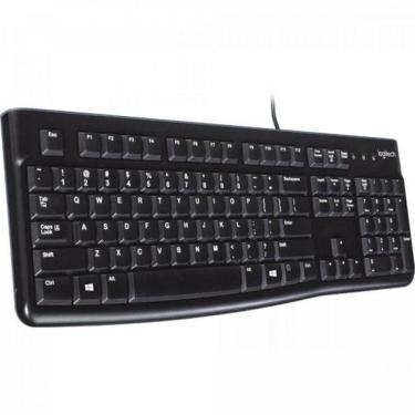 Imagem de Teclado K120 com Fio USB para Digitação Confortável e Silenciosa Resistente a Derramamentos Preto Logitech