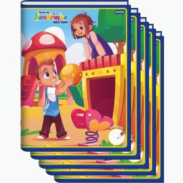 Imagem de Caderno Brochura Jandaia Bem Bom Azul Capa Dura sem Pauta 80 Folhas 20,5X28,5CM Kit com 5 Unidades Azul