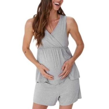 Imagem de Pijama Curto Amamentação Malwee 1000133245 Feminino Viscose Stretch T. P/XGG-Feminino