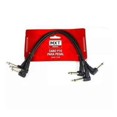 Imagem de Cabo Mxt P10 L X P10 L - P/ Pedal 25cm - Kit C/ 3 Cabos