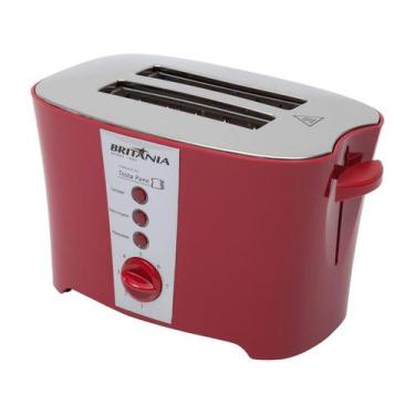 Imagem de Torradeira Britânia Tosta Pane Vermelha 800W 220V, Vermelho, 220V