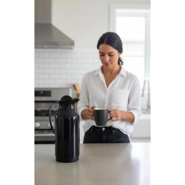 Imagem de 2x Garrafa Térmica Preta 1 Litro - Bebidas Quentes/Frias - Congratulat