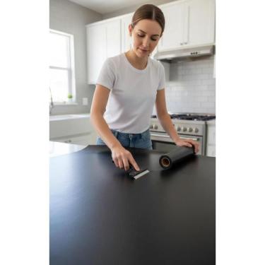 Imagem de 2x Envelopamento Preto Fosco Adesivo 10m x 45cm  Renovação - Congratul