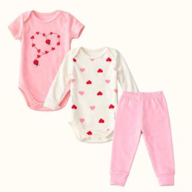 Imagem de Conjunto Bebe Menina 3 Peças Misto Algodão Infantil - Duda Lele, g