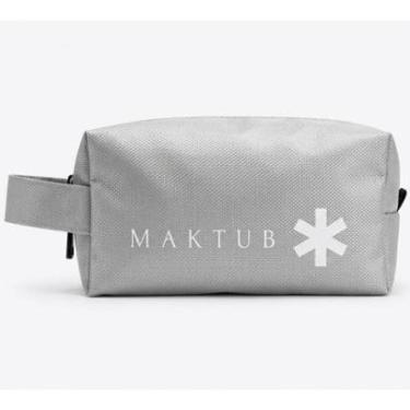 Imagem de Necessaire Maktub Unissex Alça Trabalho Viagem Impermeável Cinza-Unissex