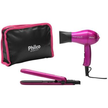 Imagem de Kit Secador e Chapinha de Viagem - Philco Travel Shine, Bivolt