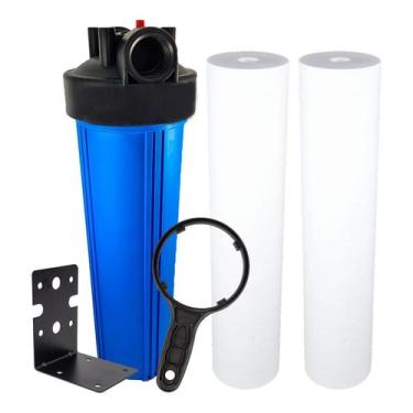 Imagem de Kit Filtro Água 2 Refil Polipropileno 20 X 4 1/2 Big Blue Azul - Royal