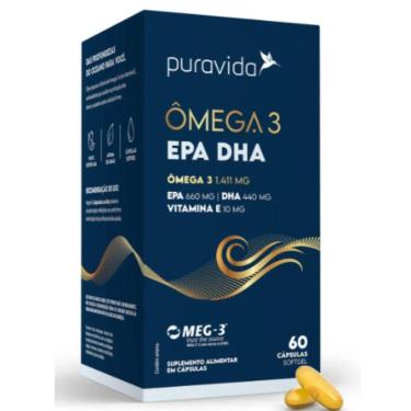 Imagem de Omega 3 EPA 660Mg DHA 440mg 60Caps - PuraVida-Unissex