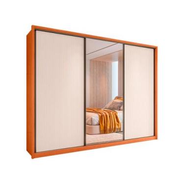 Imagem de Guarda-roupa Casal com Espelho 6 Gavetas 3 Portas de Correr Caemmun Sp