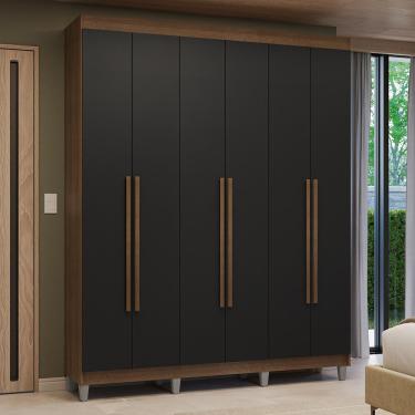 Imagem de Guarda-Roupa Casal com Pés 6 Portas Batentes Venus Madesa