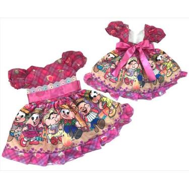 Imagem de Vestido Caipirinha Festa Junina Com Forro - MIEMAY KIDS, M rosa, 1-2 A