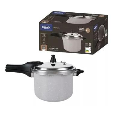 Imagem de Panela De Pressão Brinox Revestimento Ceramico Ceramic 4,2l