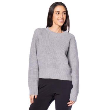 Imagem de Blusa Feminina Facinelli Tricot Manga Longa Cinza, Cinza, M