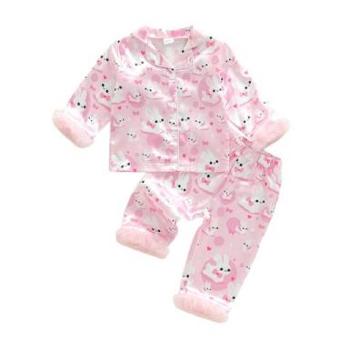 Imagem de Pijamas Afunbaby Toddler Girl de cetim com mangas compridas de 4 a 5 a