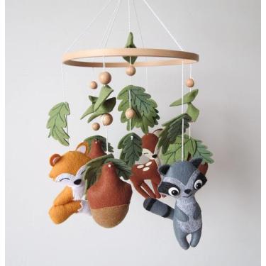 Imagem de Móbile de Berço com Tema de Animais da Floresta - Goukurlsma
