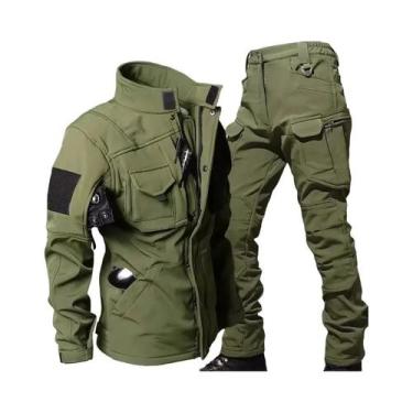Imagem de Conjunto Tático Masculino Impermeável Shark Skin Com Jaqueta Soft Shel