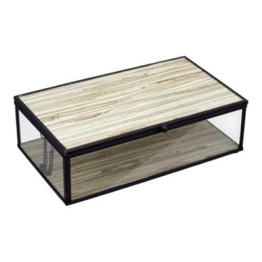 Imagem de Porta Joias Decorativo organizador home vidro 6x12x21cm Bege