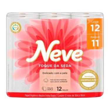 Imagem de Papel Higiênico Neve Maciez Folha Dupla 12 Rolos 30m X 10cm