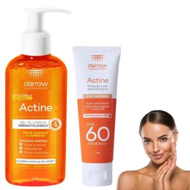 Imagem de Kit Darrow Actine Gel de Limpeza Vitamina C Protetor Solar Facial Cor 
